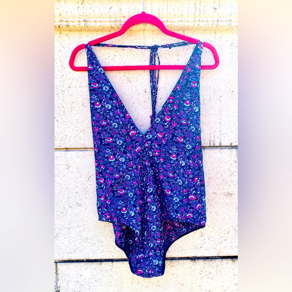 🆕🏷️ Ulla Johnson Ambroise Midnight Maillot Floral One Piece Bathing Suit NWT!!